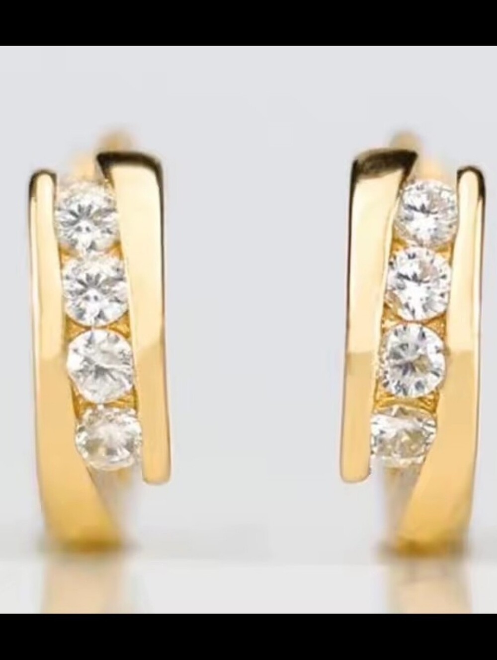 Gold Hoop Earrings Rhinestone Women's‎ Jewelry Dangle New G16